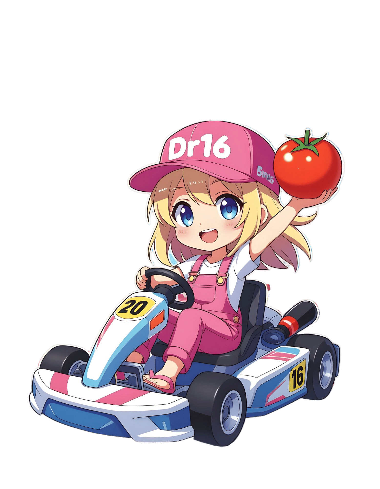 Chibi Girl Kart Racing Game Cover in Anime Style