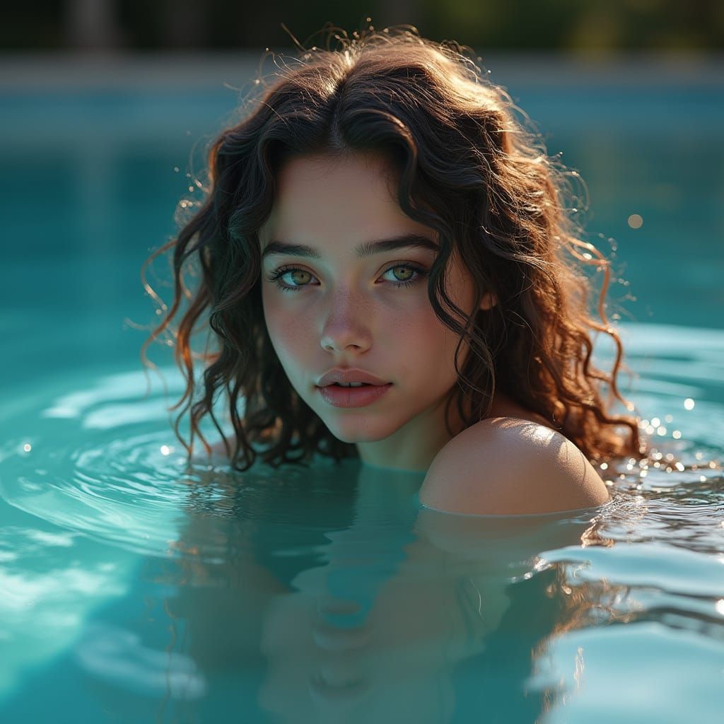 Young Woman's Reflection Shows Her as an Elder