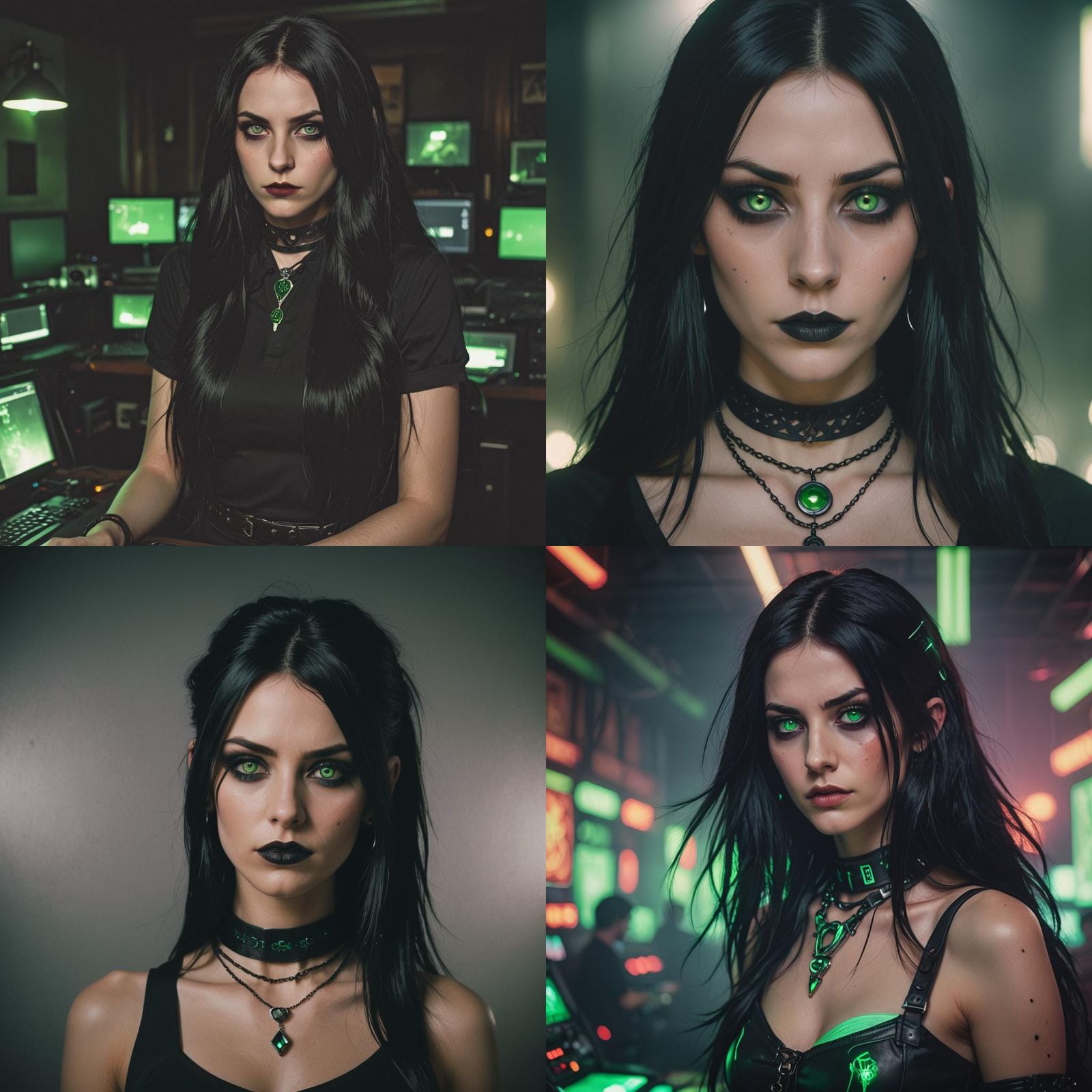 Goth Gamer Girl Portrait in Cinematic Style