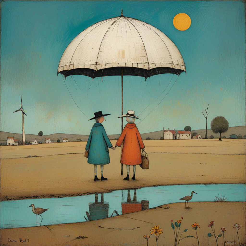 Enchanted Desert Scene in Whimsical Style