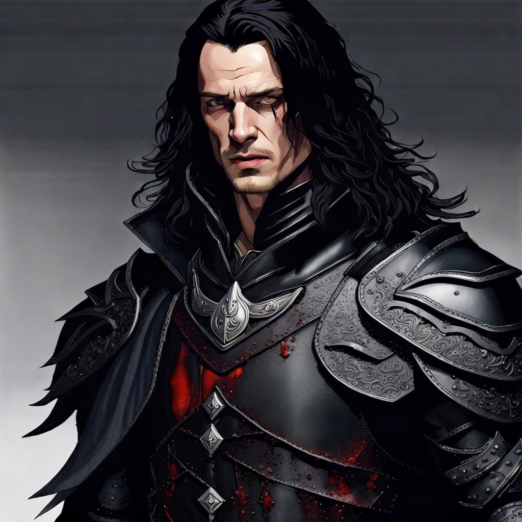 Epic Vampire Raven Knight in Dark Fantasy Style