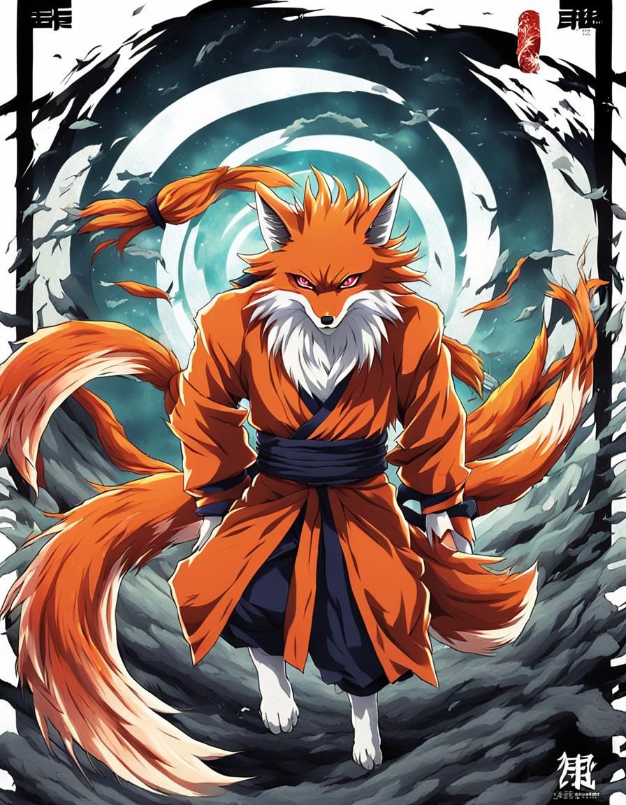 Kurama Human Form: Anime Style Nine-Tailed Fox