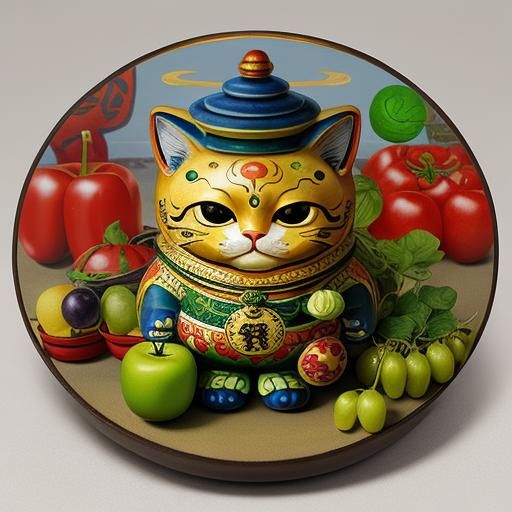 Maneki Neko Still Life Matte Painting