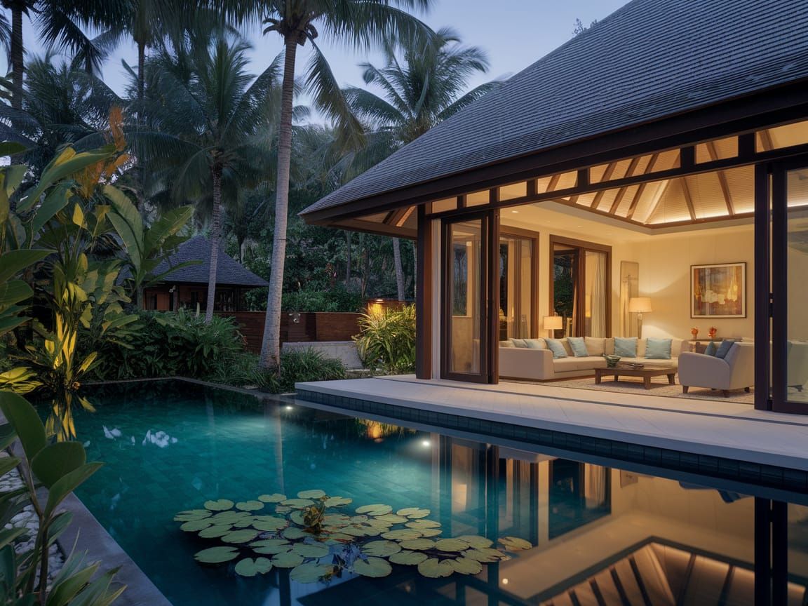 Elegant Tropical Villa Amidst Lush Greenery