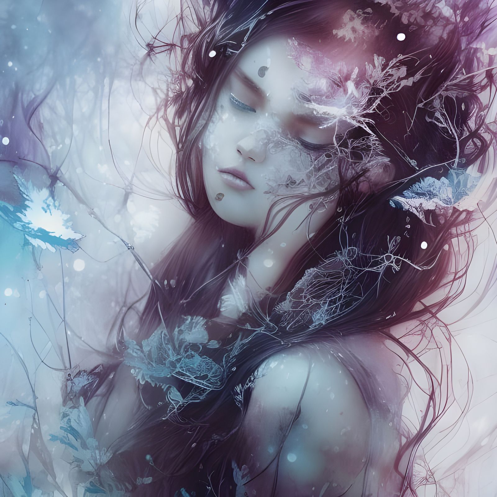 Magical Winter Forestscape in Hyper-Realistic Digital Art