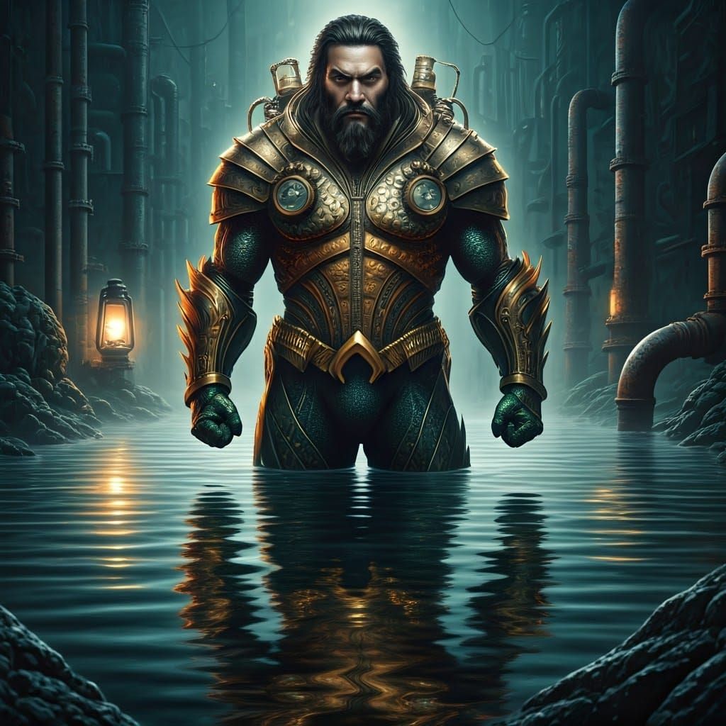 Steampunk Aquaman Defies the Fading Light