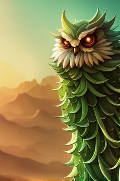 Cute Aloe Vera Owl, an Owlade of Aloe Vera cactus plants.  B...