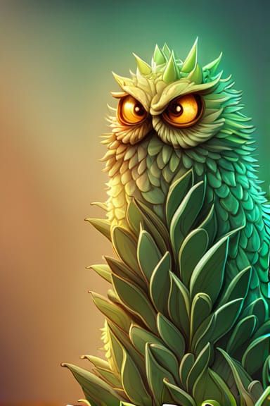 Cute Aloe Vera Owl, an Owlade of Aloe Vera cactus plants.  B...