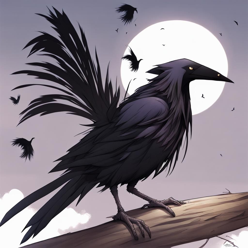 Corvine Kenku: Anime-Style Bird Person