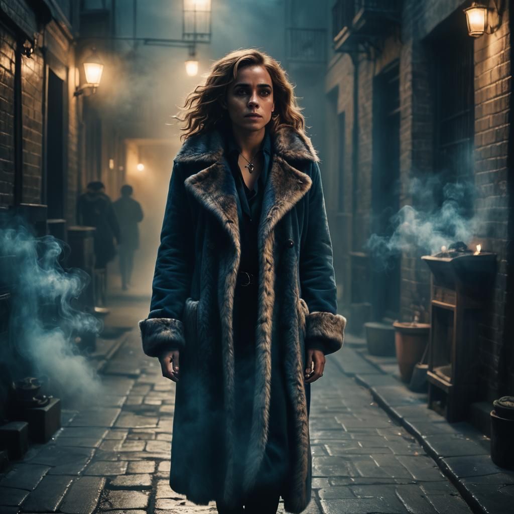 Hermione Granger with Tattoos in Cinematic Portrait