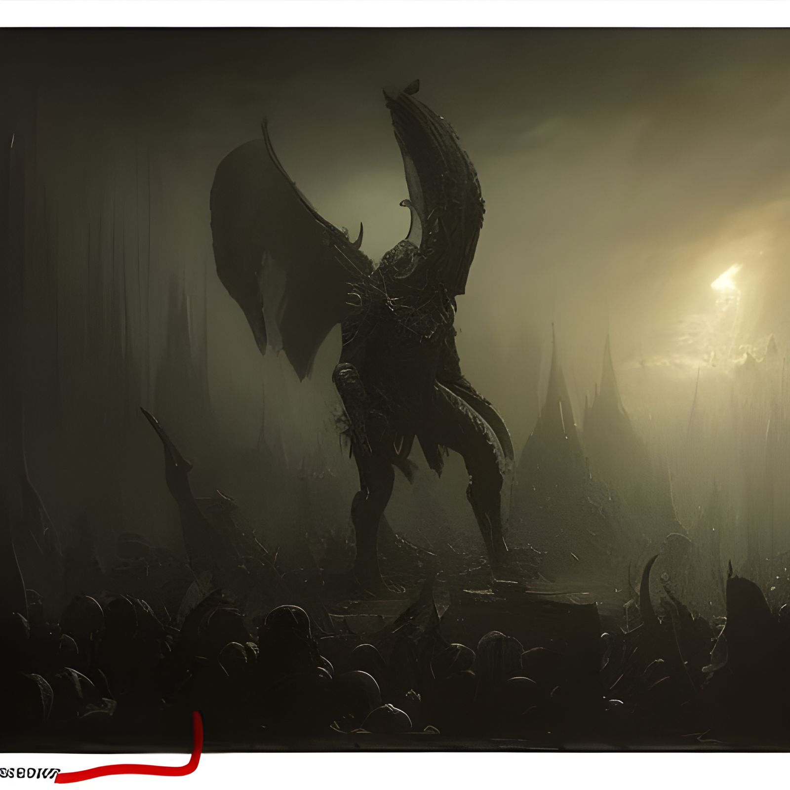 Futuristic Armored Monster in Horror Style