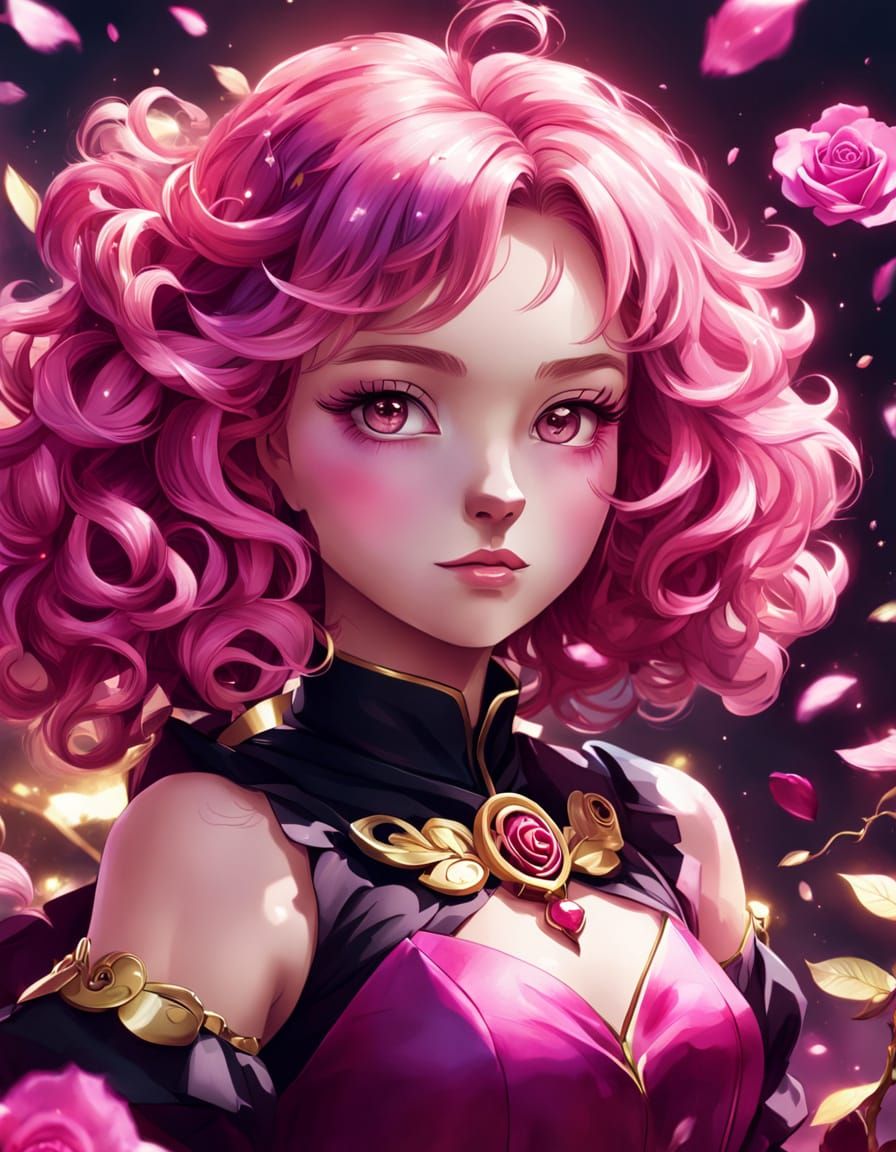 Petite Magical Girl with Avian Amulets in Anime Style