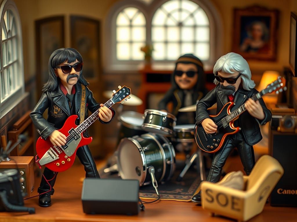 Motorhead Dolls in Edwardian Dollhouse