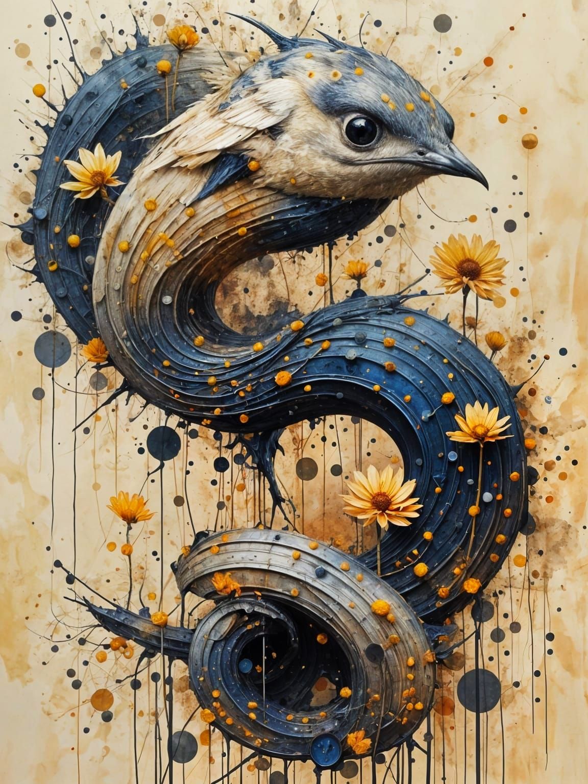 Numinous Aura in Dark Oil Paint and Grunge Style