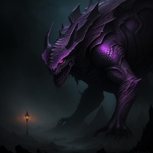 Black and Pink Demon with Snake: Dark Fantasy Art