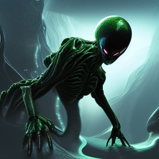 Sentient Alien Symbiote in Detailed Matte Painting