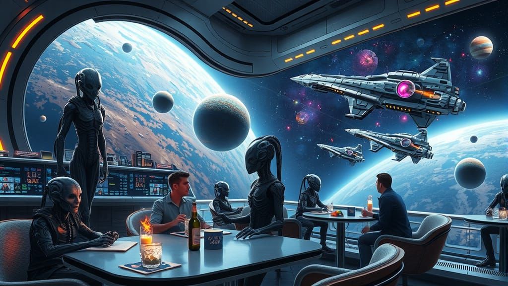 Galactic Gathering in a Cosmic Café