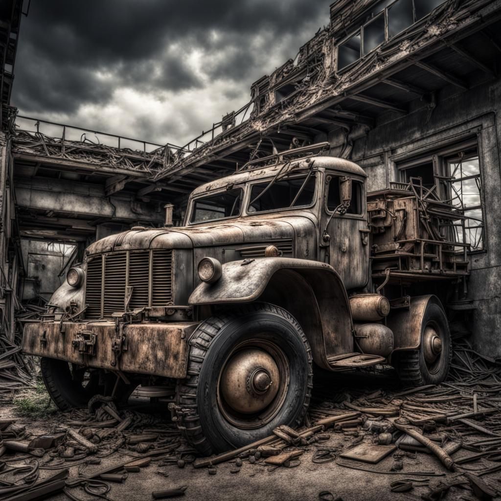 Hyperrealistic Dereliction Scene in High Definition