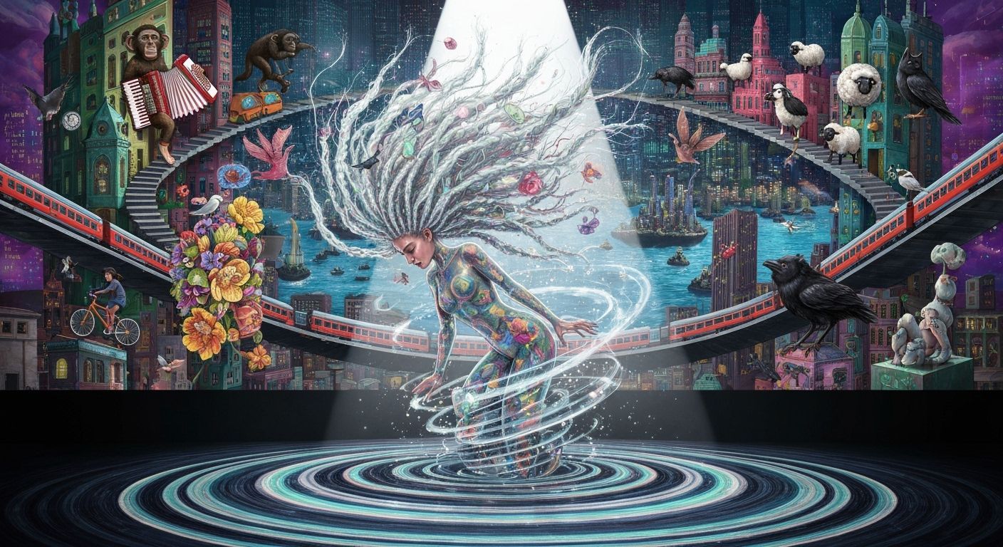 Psychedelic Dancer's Glitch Art Transformation