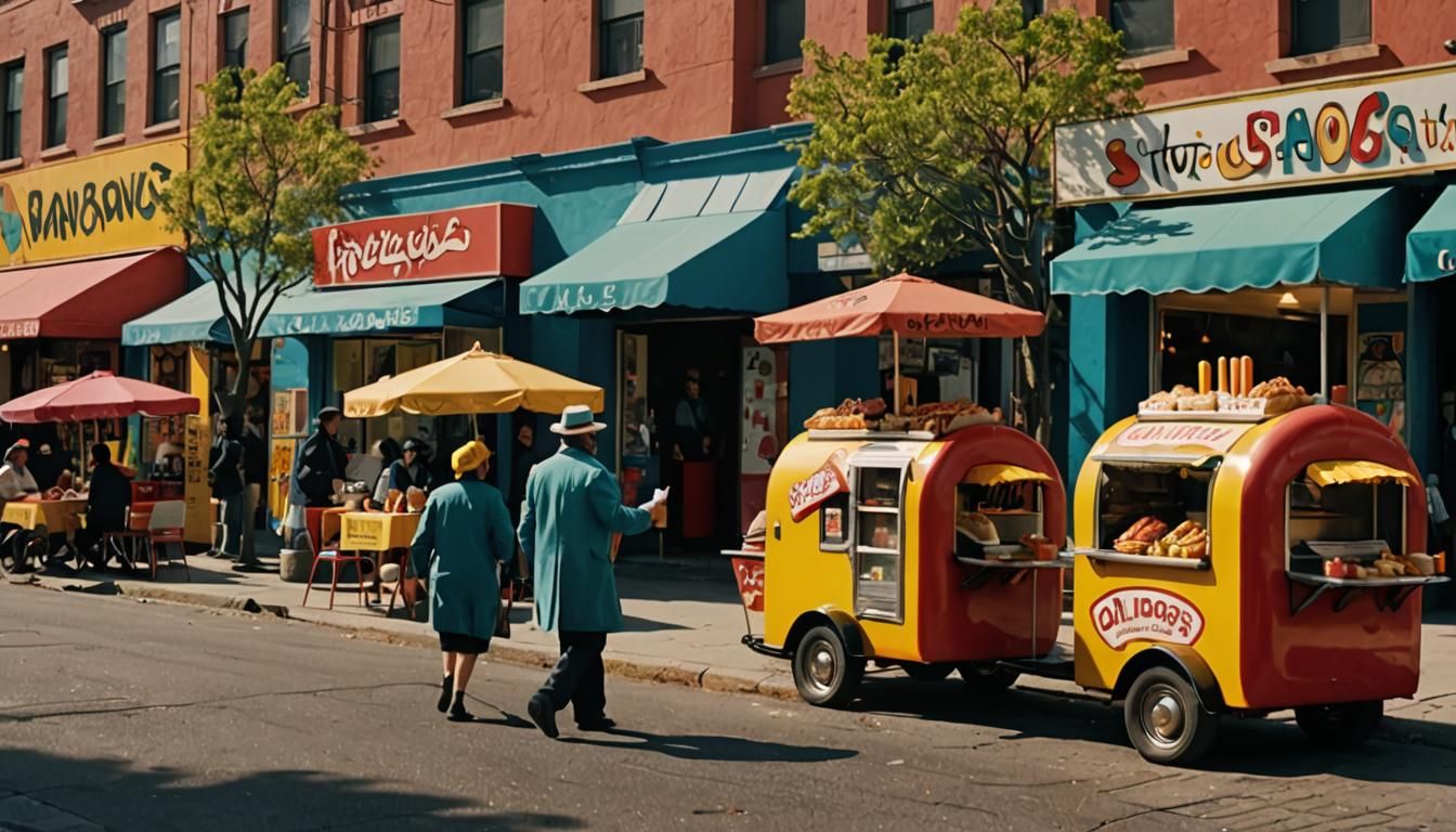 A crazy world where man and hotdogs have switched places, an...