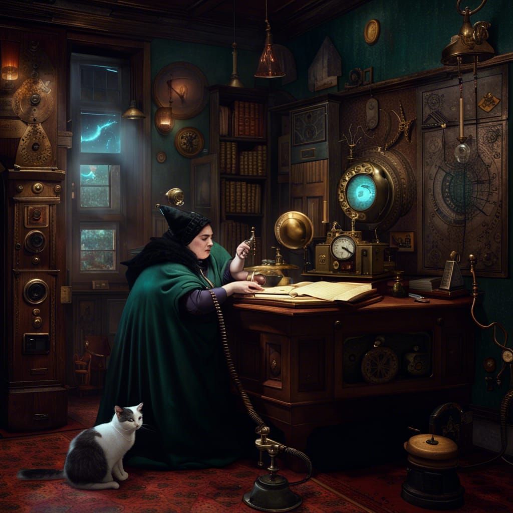 Gothic Alchemist's Astral Telephone in Detailed Matte Painti...