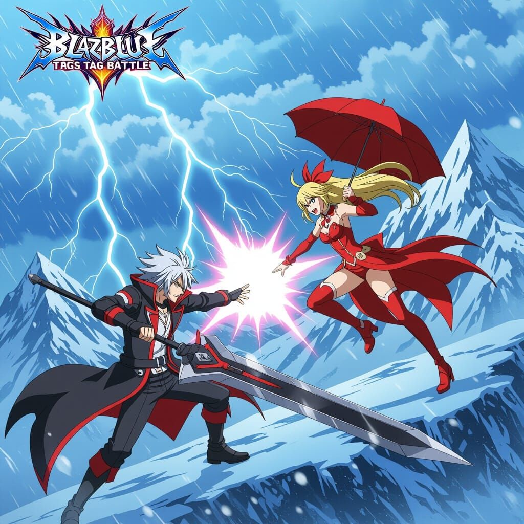 Anime Battle: Ragna vs. Rachel on Snowy Peak
