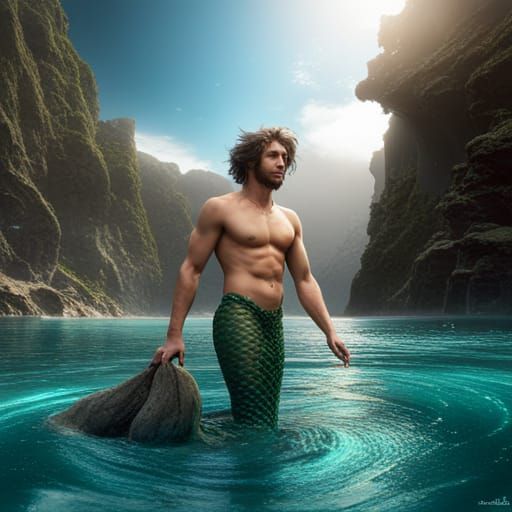 Merman in Detailed Fantasy Concept Art