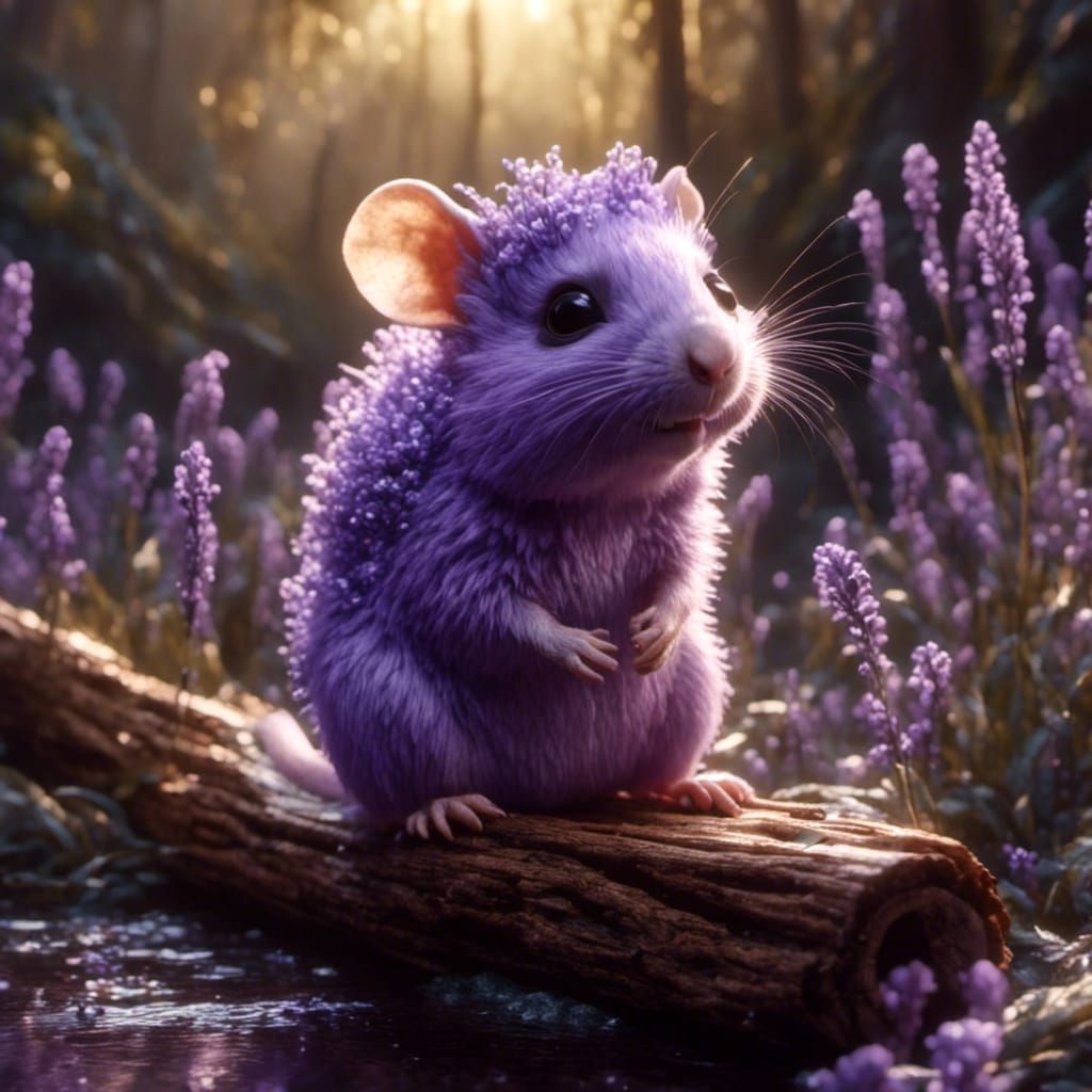 Iridescent River Rat Monster in Magical Forest