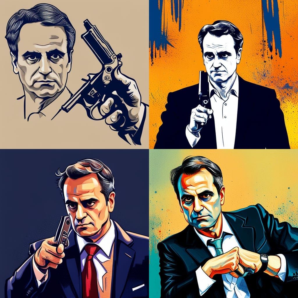 Greek Prime Minister Reimagined as Mafia Gangster