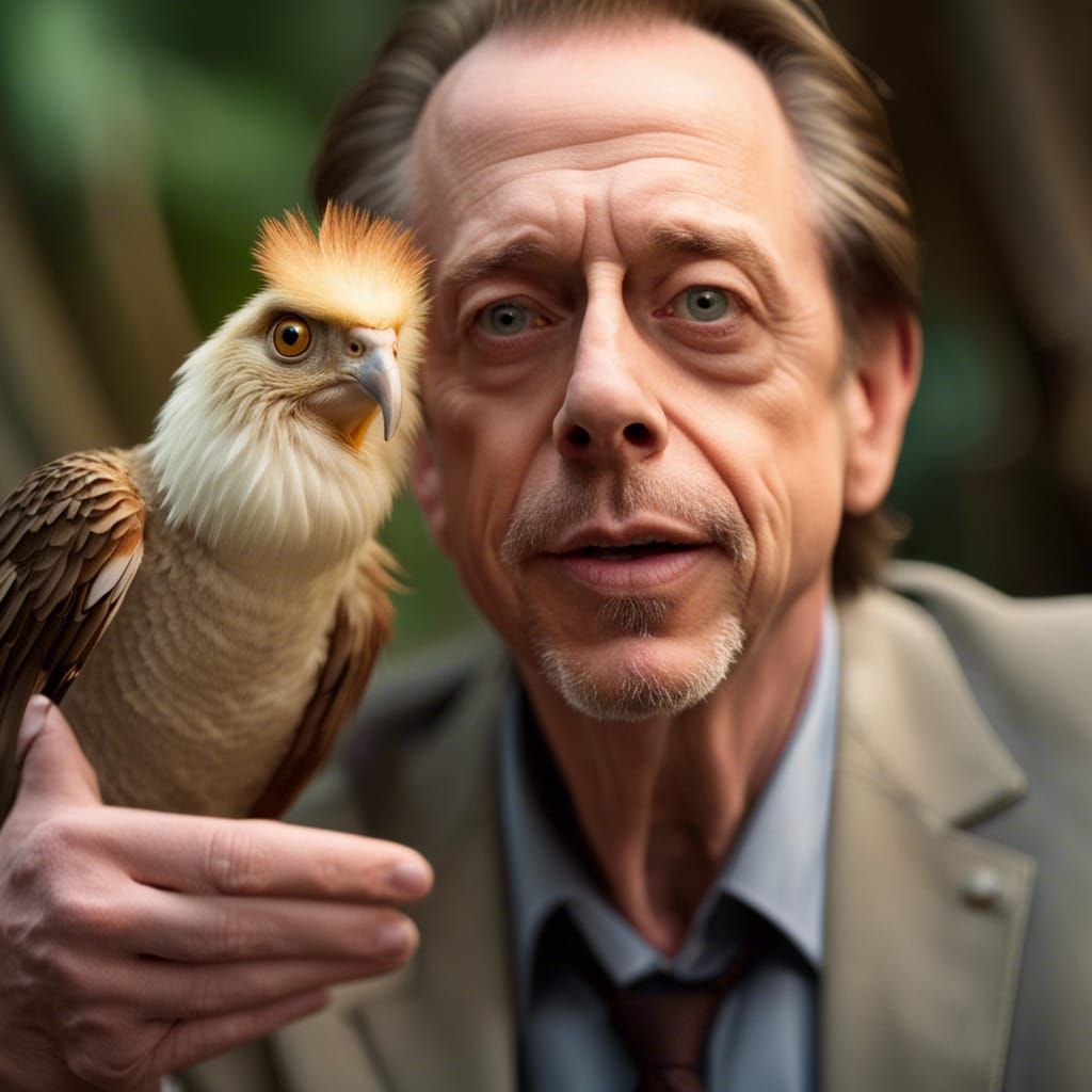Steve Buscemi Selfie with Cockatrice: Professional Photograp...