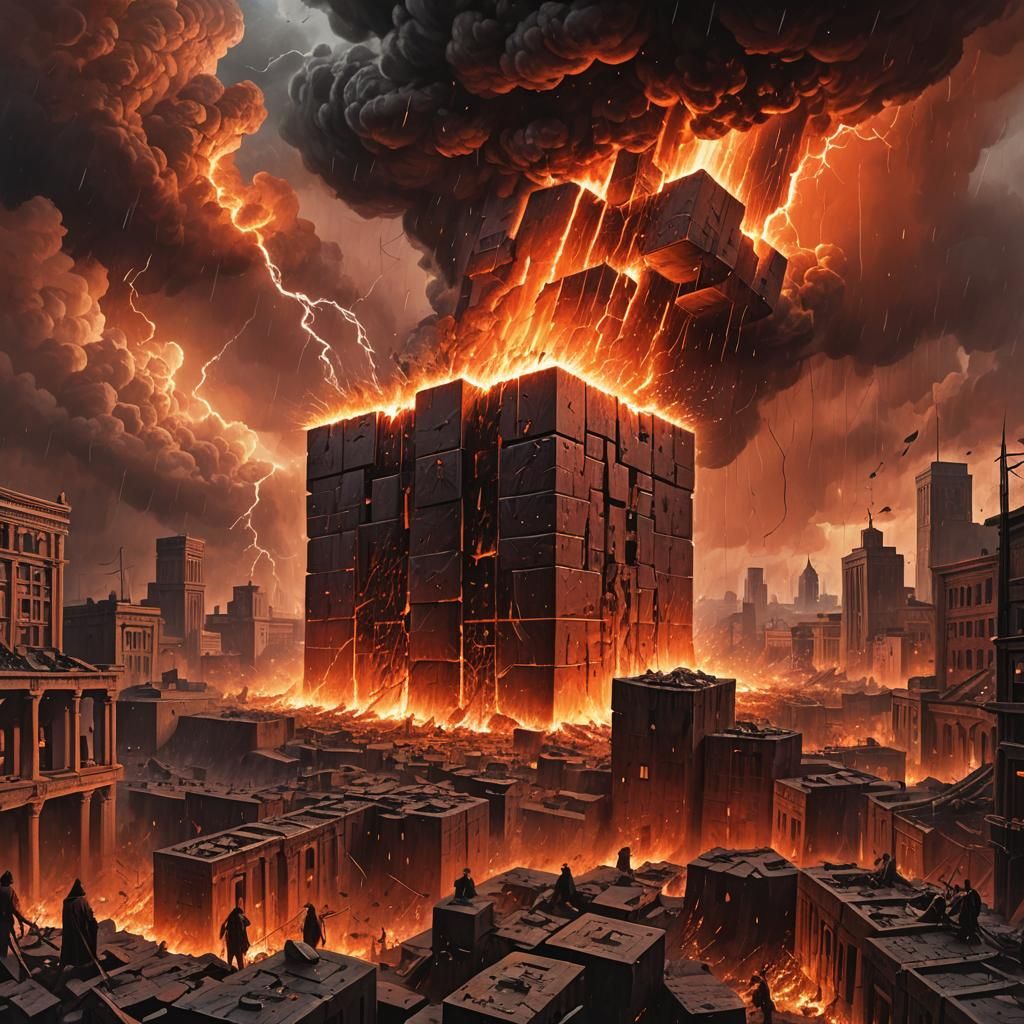 Apocalyptic Surrealist Art: Babylon's Destruction