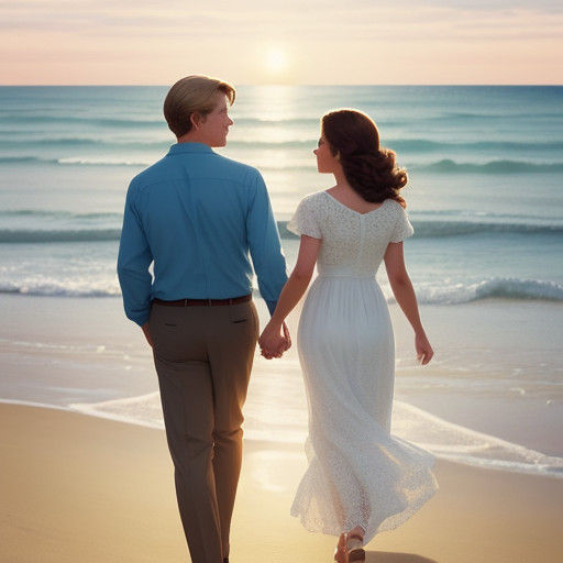Warm Summer Romance on a Sun-Kissed Beach in Hallmark Style