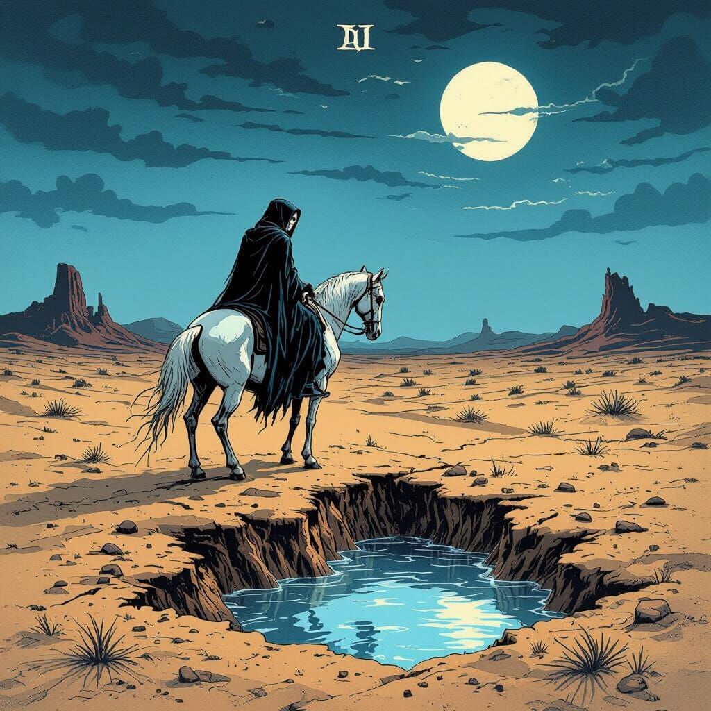 Grim Reaper Tarot Card in Gothic Art Style