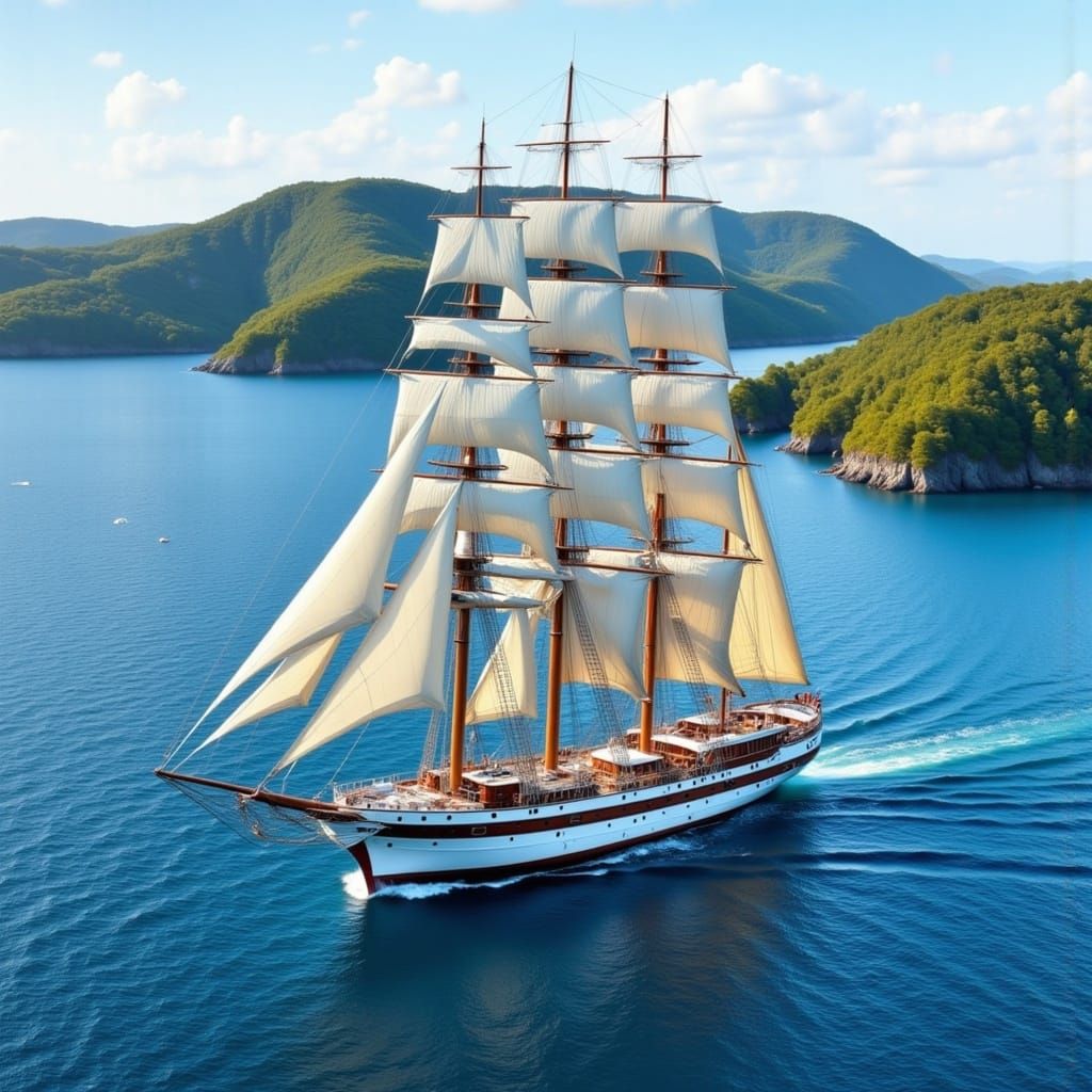 This image shows a large sailing ship, like <lora:Ships Unde...