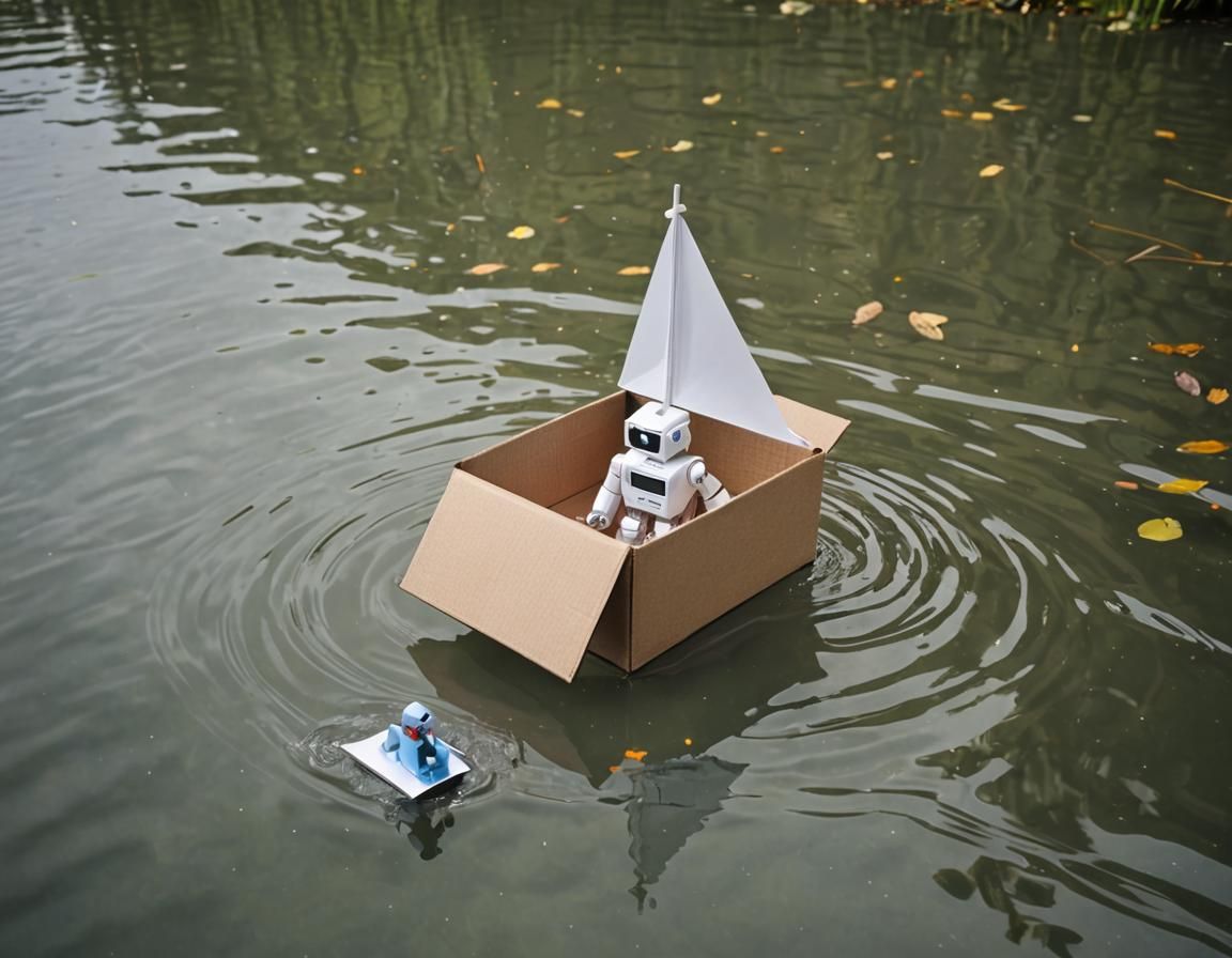 Toy Robot's Shoebox Sailboat Adventure