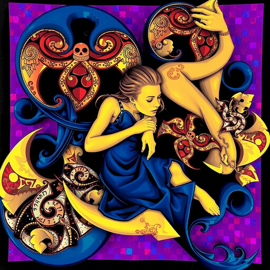 Intricate Celtic Hair Mosaic in Photorealistic Cloisonné Sty...