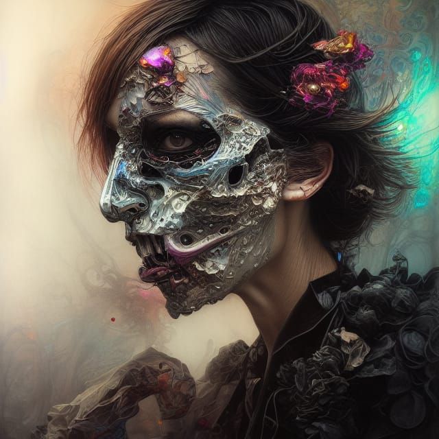 Fractal Grim Reaper in Hyperdetailed Style