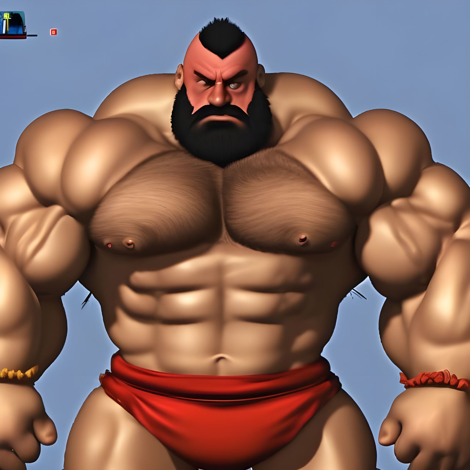 Zangief Bodybuilder Pose from Street Fighter
