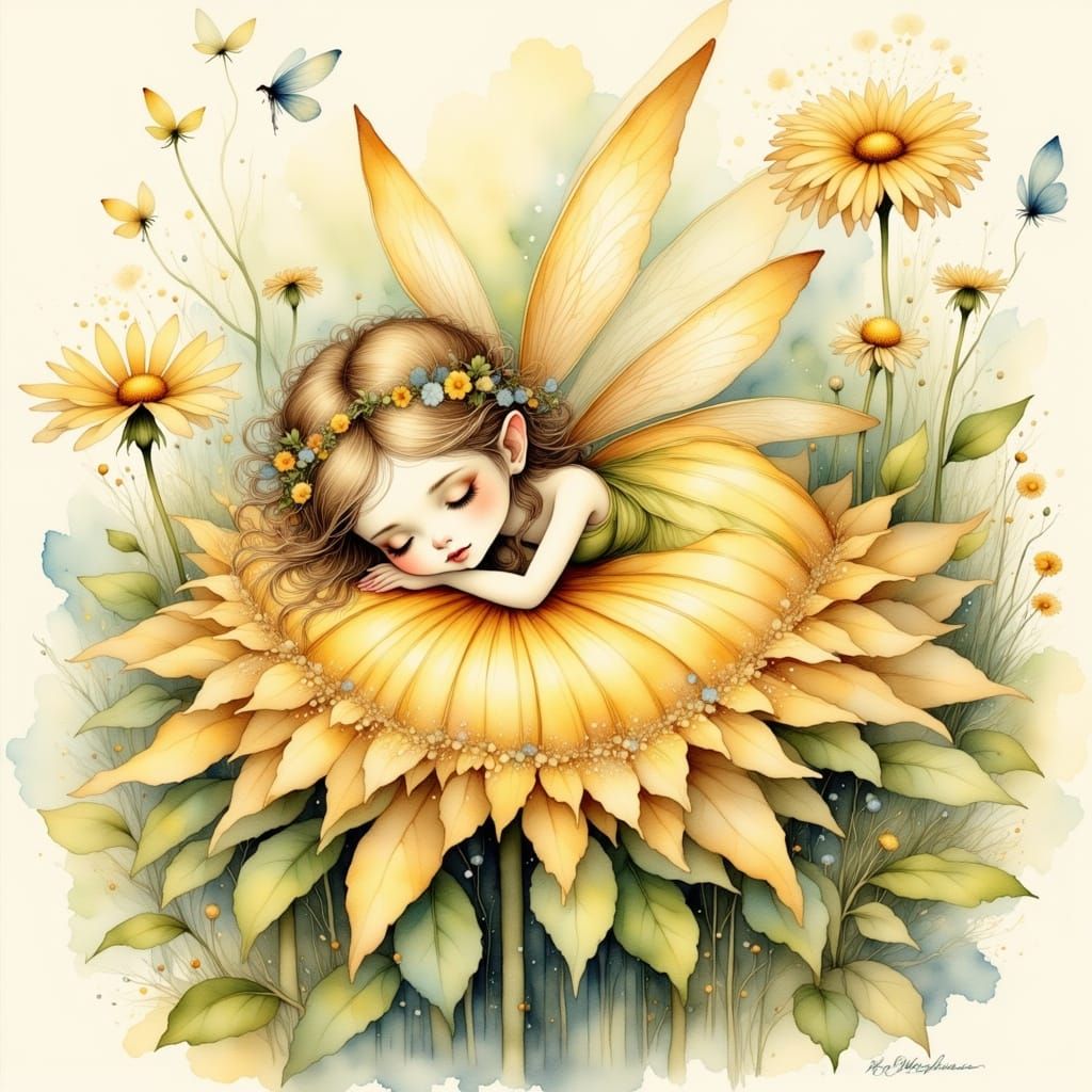 Whimsical Earth Fairy in Dreamlike Setting