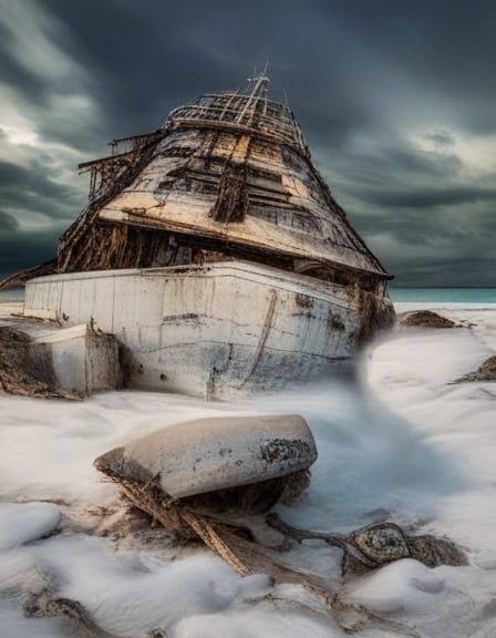 Eerie Ghost Ship in Storm near Key West