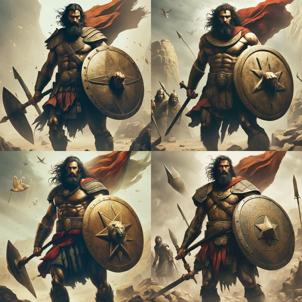 Judah Maccabee Leading Warriors Through Desert Canyon