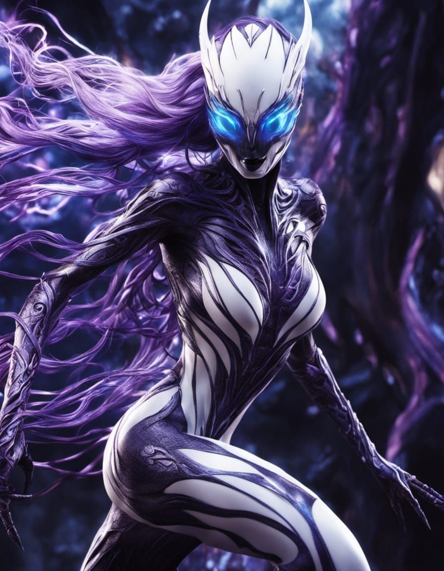Terrifying Female Symbiote with Glowing Eyes
