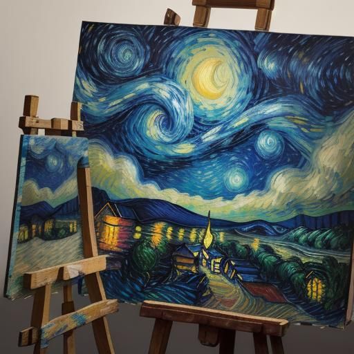 Van Gogh's Starry Night in Studio as Post-Impressionism