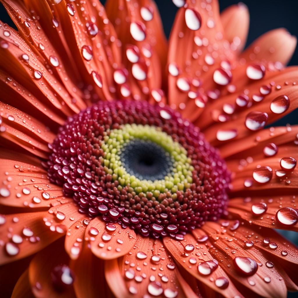 Dewdrops on Gerbera Daisy: Professional Photography