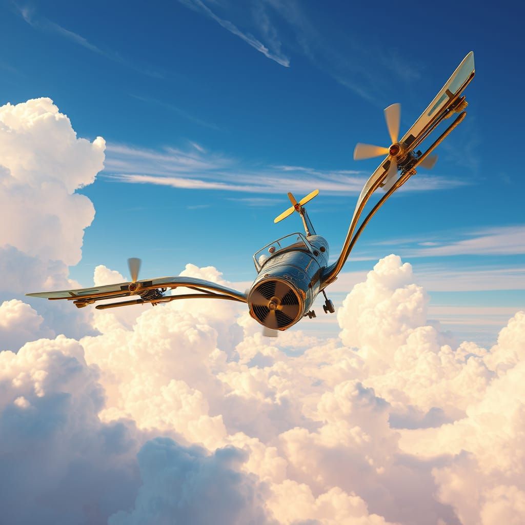 Chitty Chitty Bang Bang car in flight