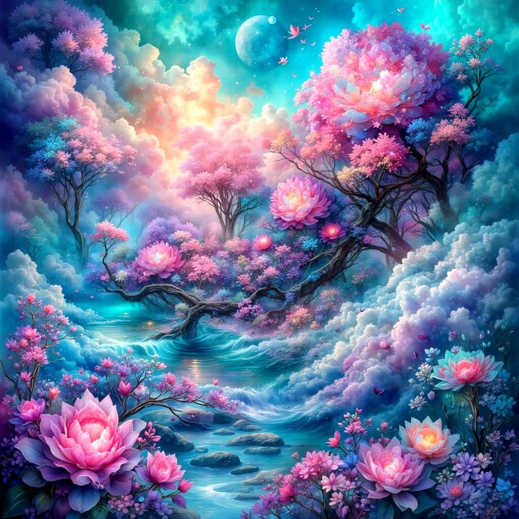 Ethereal Whirlwind Chaser in Vibrant Pastel Hues