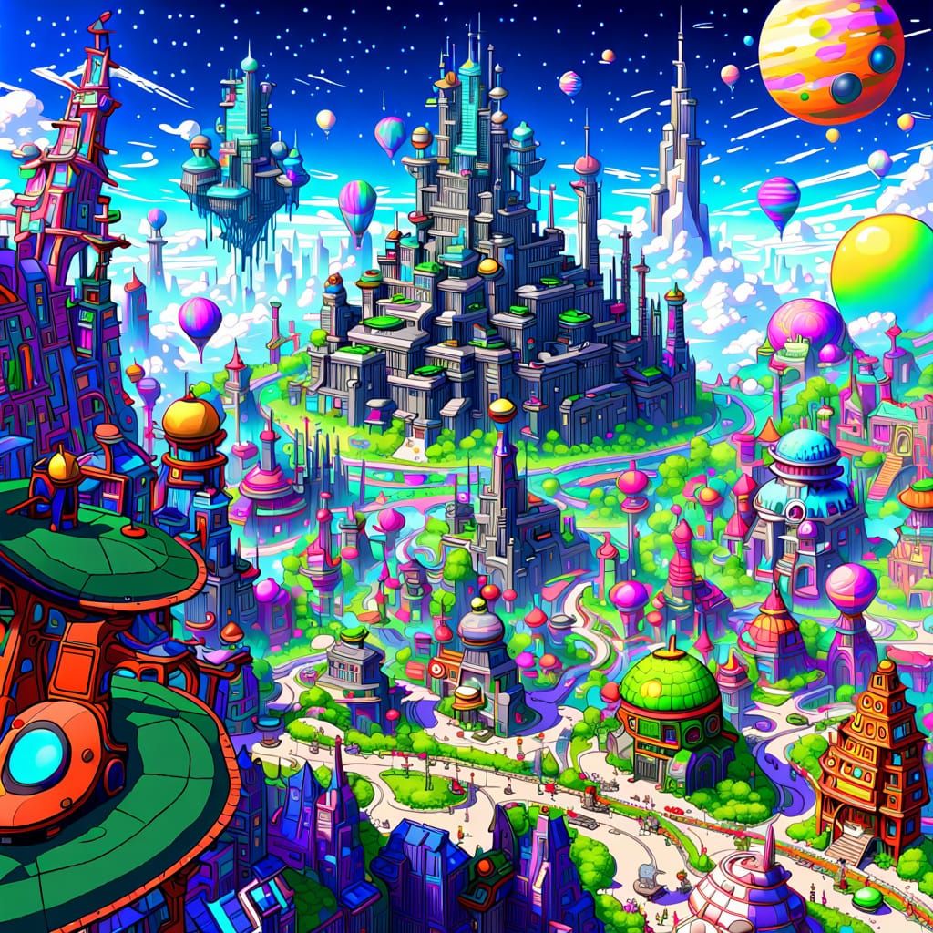 Vibrant Solarpunk Metropolis in a Futuristic Utopia