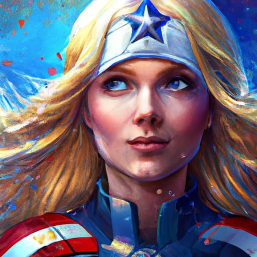 Hyperdetailed Female Captain America Portrait