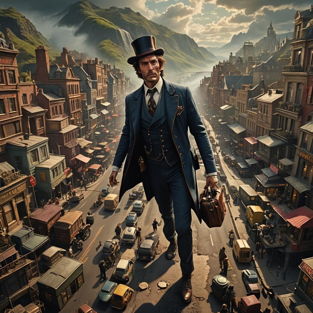 Epic Dandy Highwayman in a Digital Matte Painting