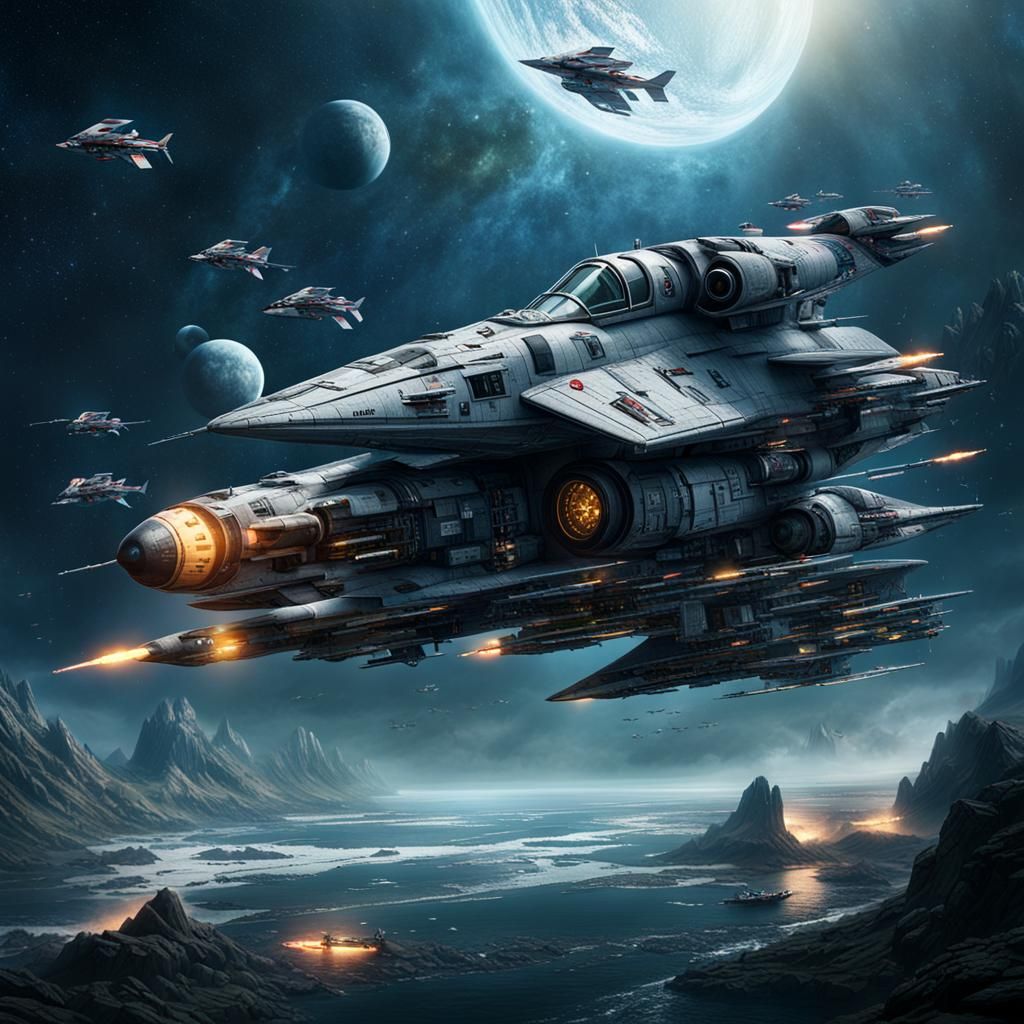 Piranha Starfighter Squadron: Epic Digital Matte Painting